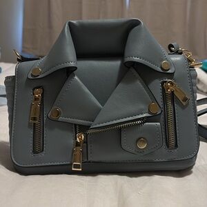 Women PU Leather Motorcycle Jacket Shoulder Bag